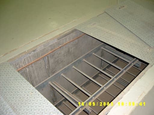 Inventory view of Tabouk spare cable tray section 001, kept for maintenance replacements or system extensions.