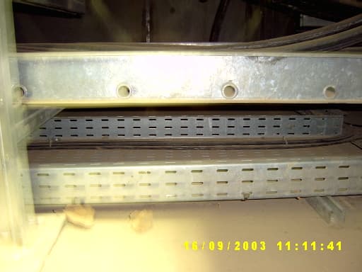 Tabouk spare cable tray 010, stored with protective spacers to prevent damage during handling.