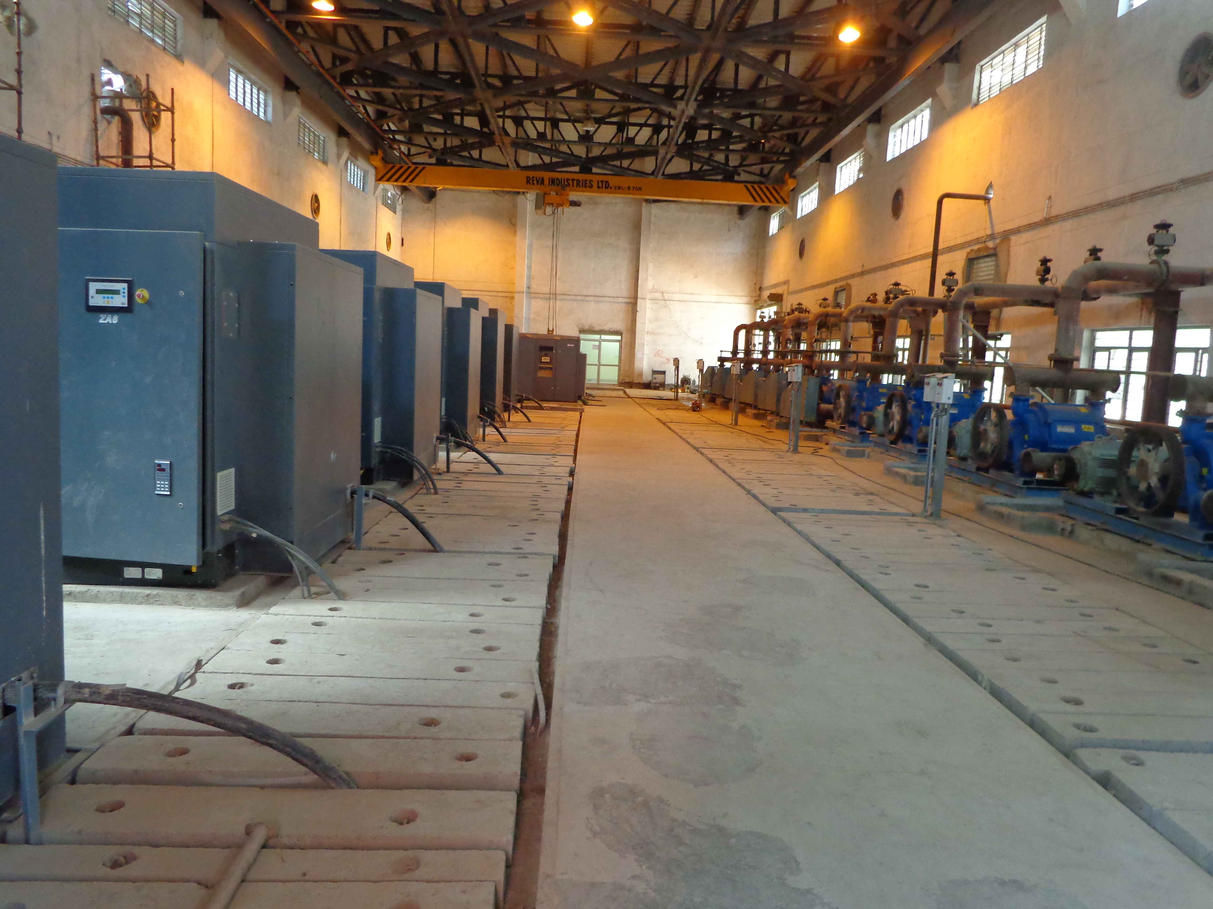 Overview of the CCCW Pump House layout showing equipment positioning, piping pathways, and maintenance aisle clearances.