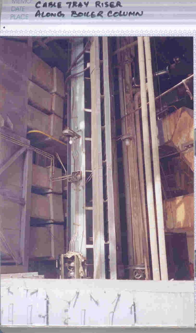 Inbound cable tray raiser carrying feeder cables into the Switchgear room from field transformers.